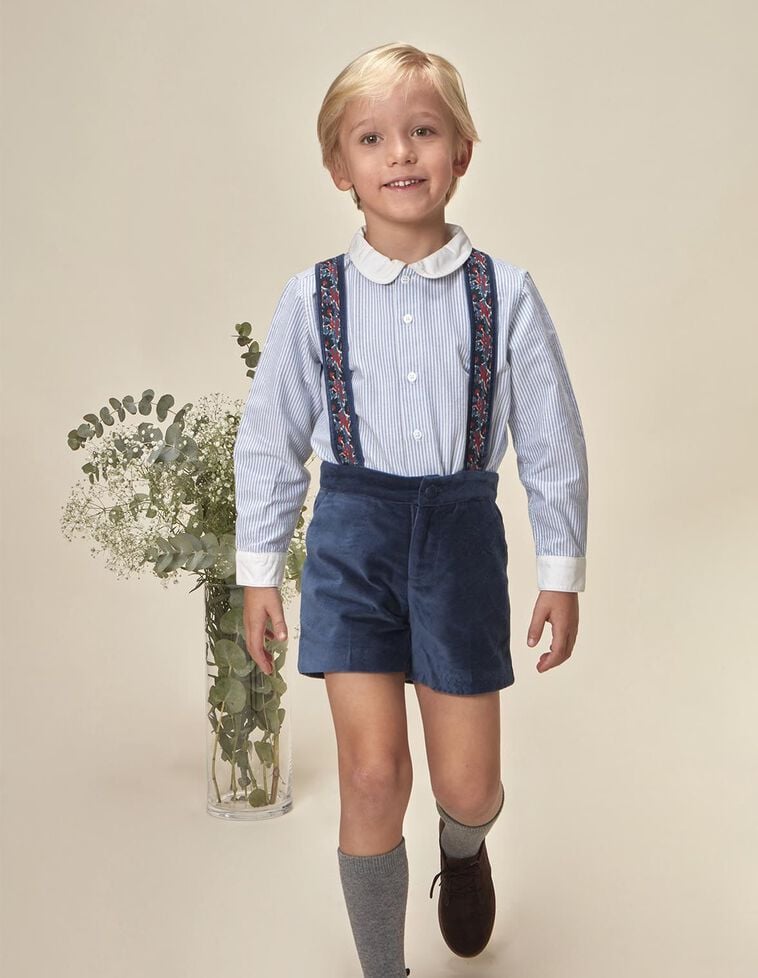 Pantaloncini in velluto blu