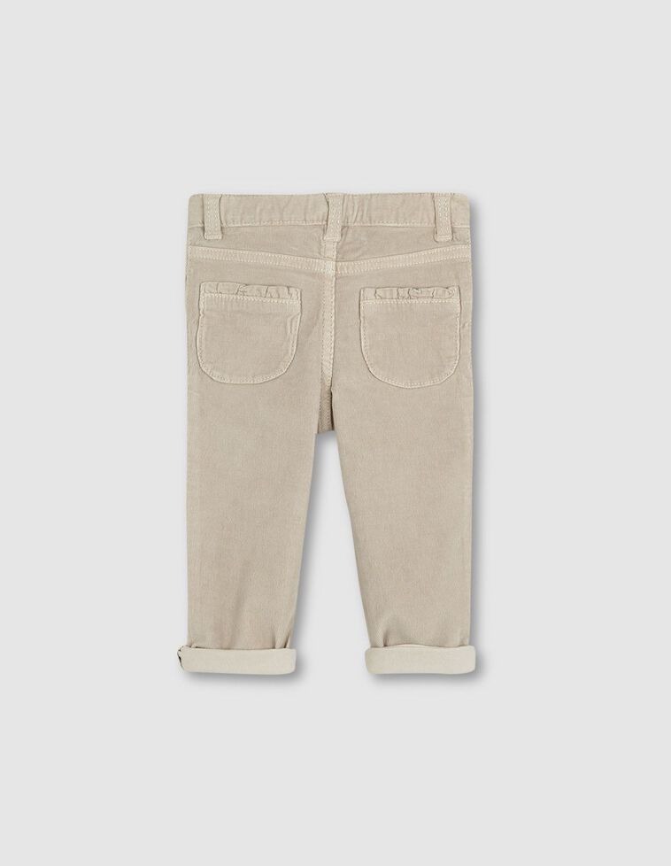Pantalon en velours côtelé avec taille ajustable sable