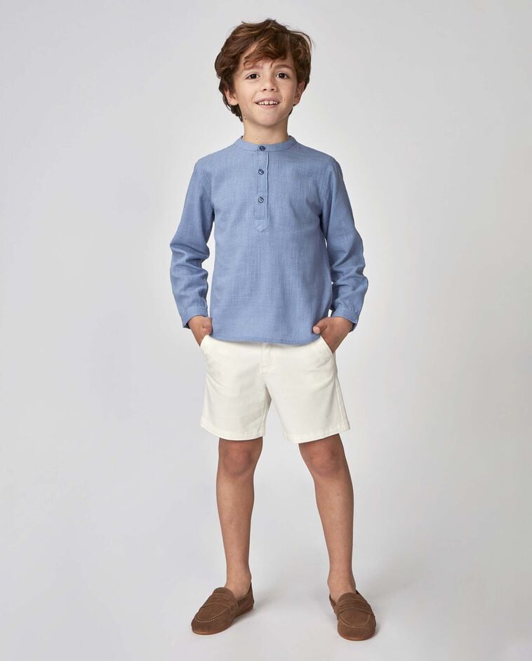 Short chino blanc