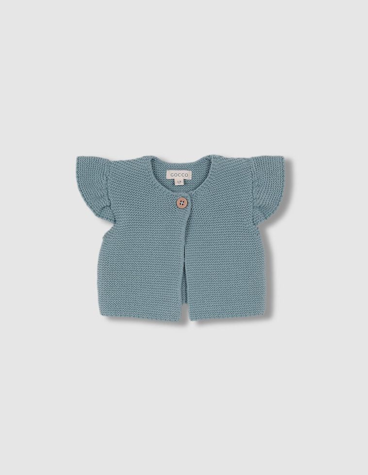 Gilet con volant color turchese