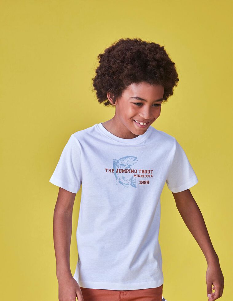 T-shirt jumping trout  branca 