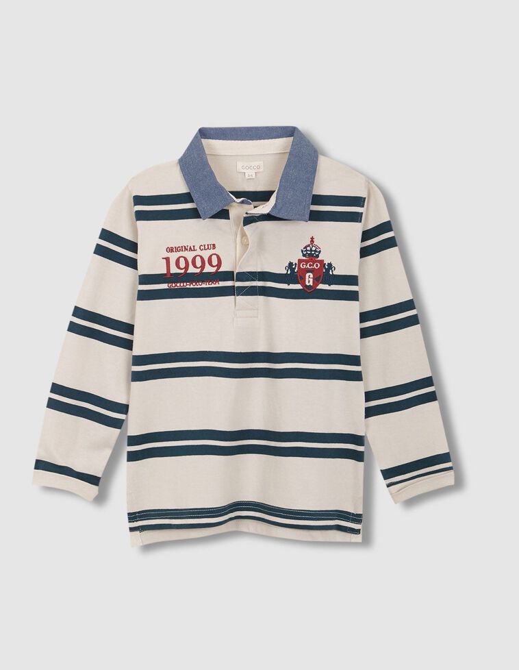Polo rayé gris