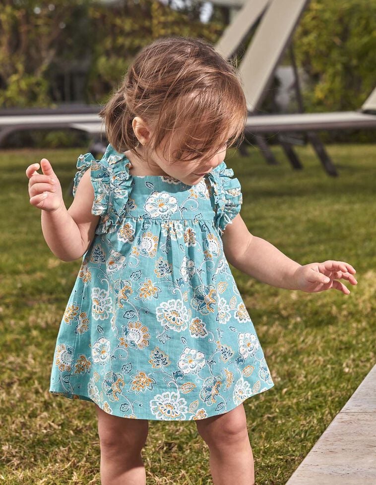 Robe bleu clair à imprimé fleuri