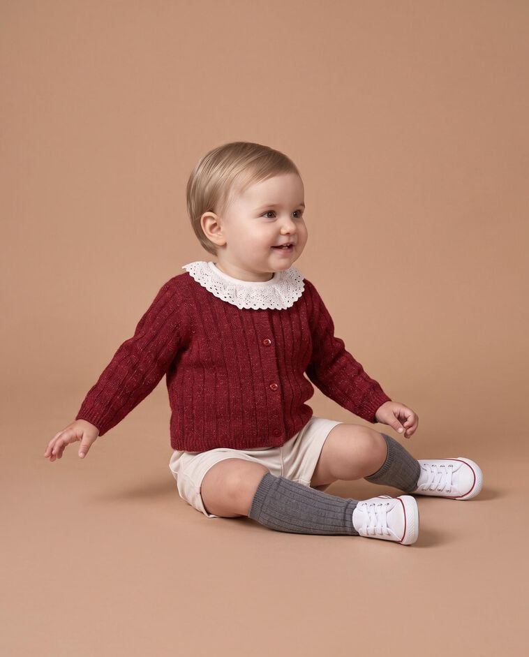 Veste rose lurex b&eacute;b&eacute;