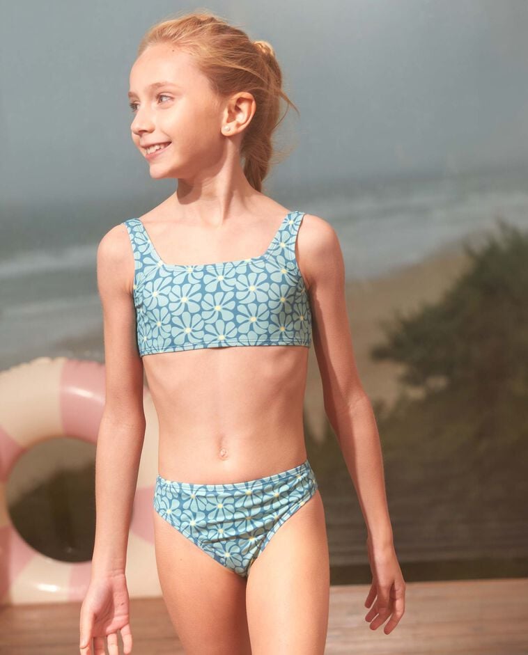 Bikini imprim&eacute; r&eacute;tro bleu