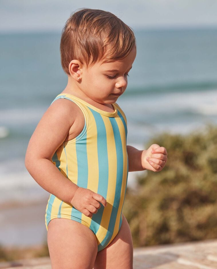 Maillot de bain &agrave; rayures bleu