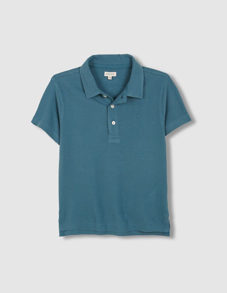 Polo bleu clair détails contrastés