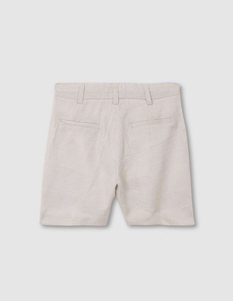 Bermuda-Shorts aus steinfarbenem Leinen