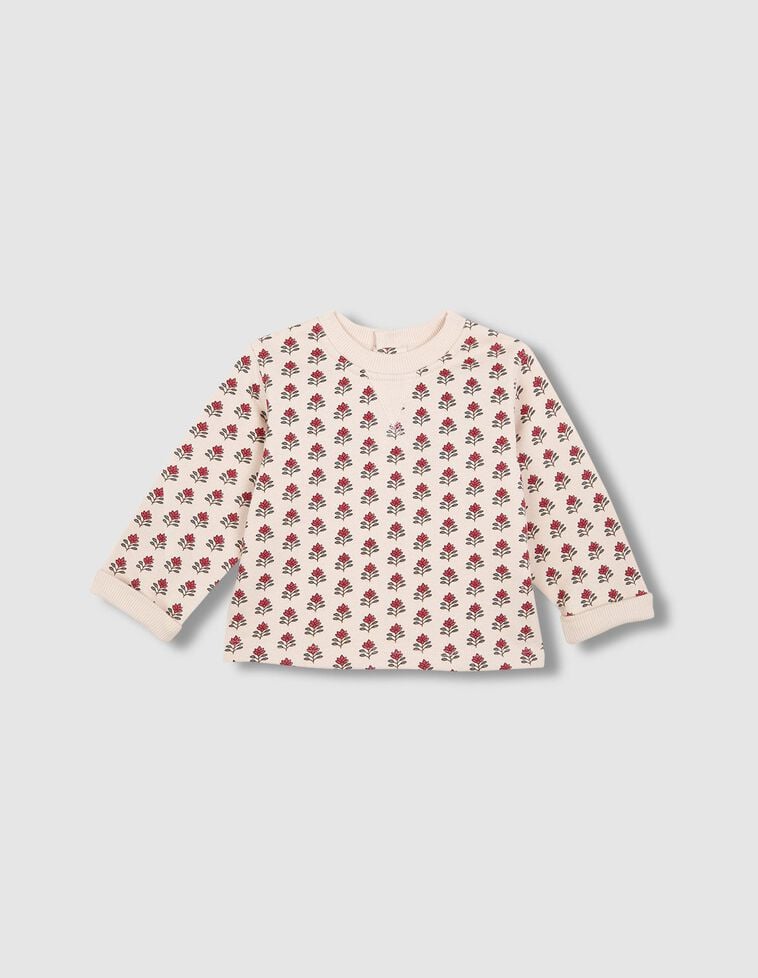 Sweat imprimé écru