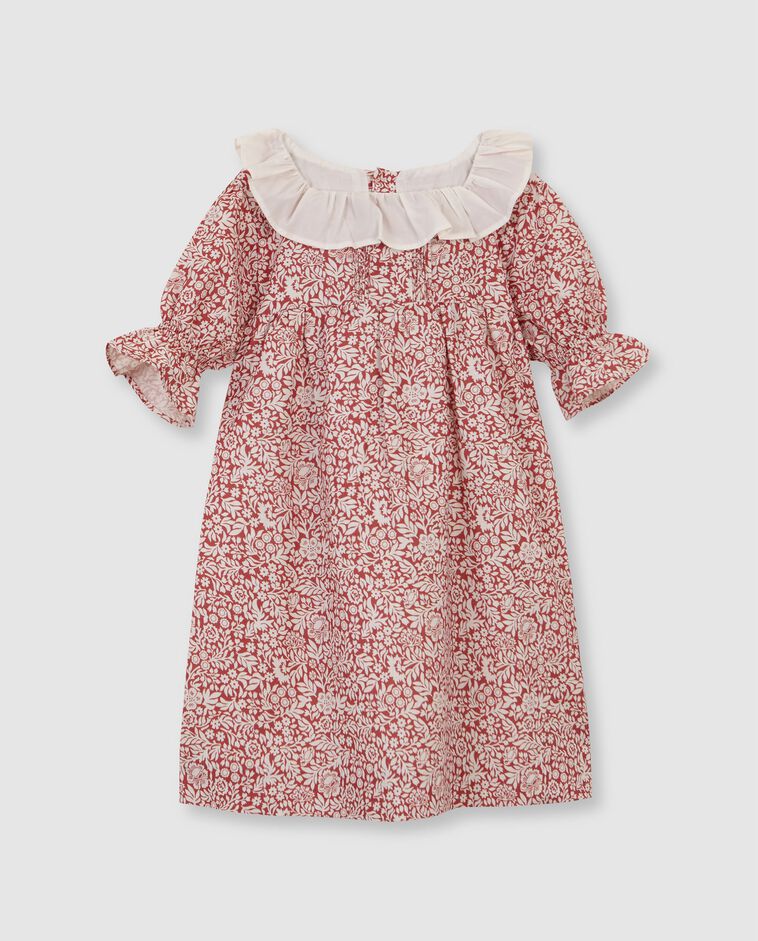 Robe en lin imprim&eacute;e rose