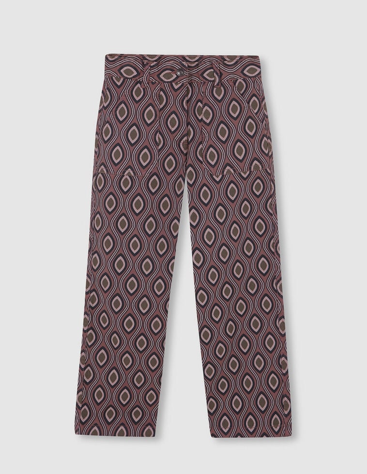 Pantalon en sergé imprimé violet