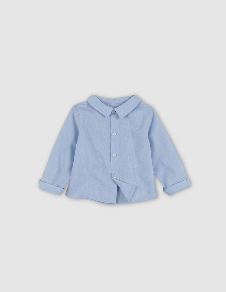 Camicia cotone a righe blu
