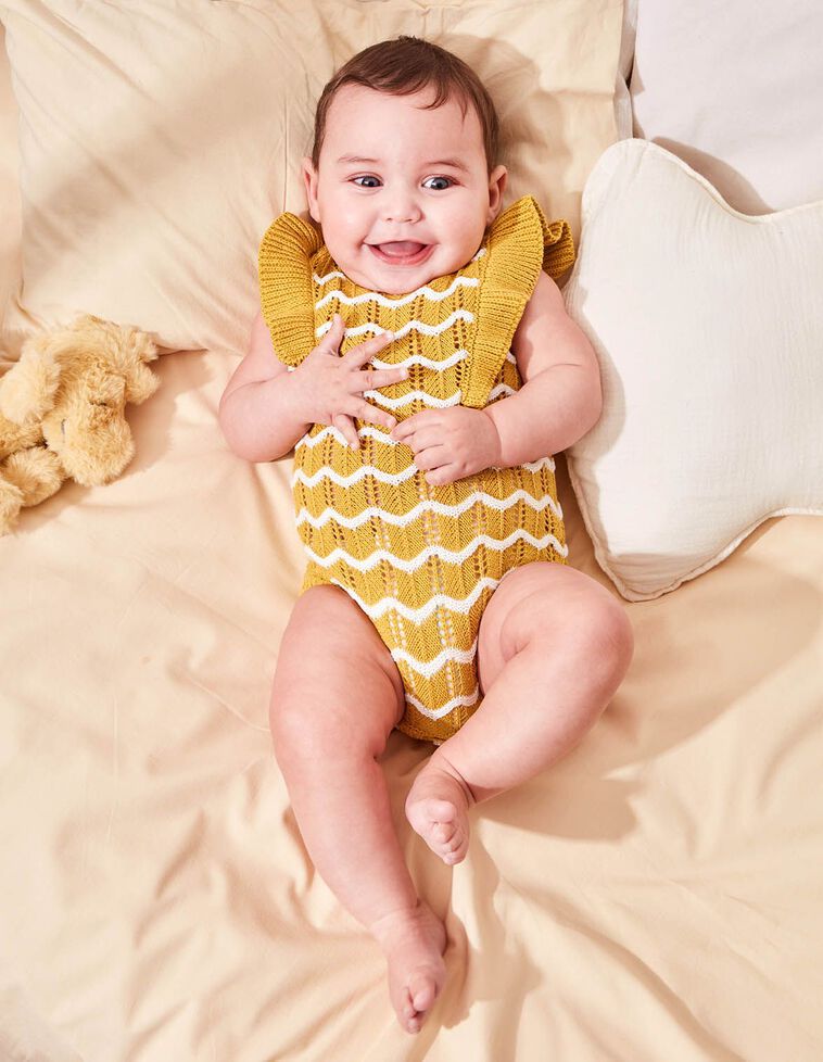 Babygrow sem pernas de malha cru