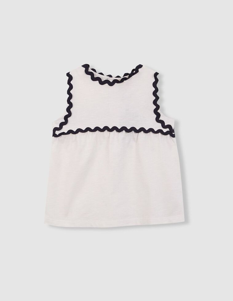 T-shirt avec détail vague contrasté blanc