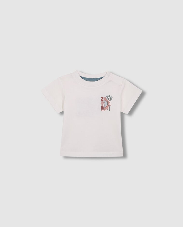 T-shirt imprim&eacute; surf blanc
