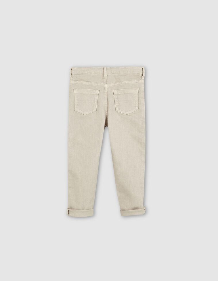 Sandfarbene Five-Pocket-Jeans mit verstellbarer Taille
