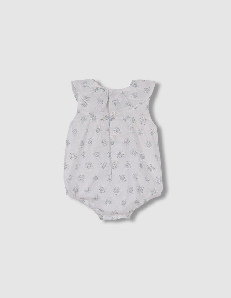 Babygrow sem pernas estampado  branca