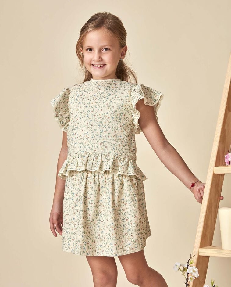 Jupe imprim&eacute;e coloris pierre