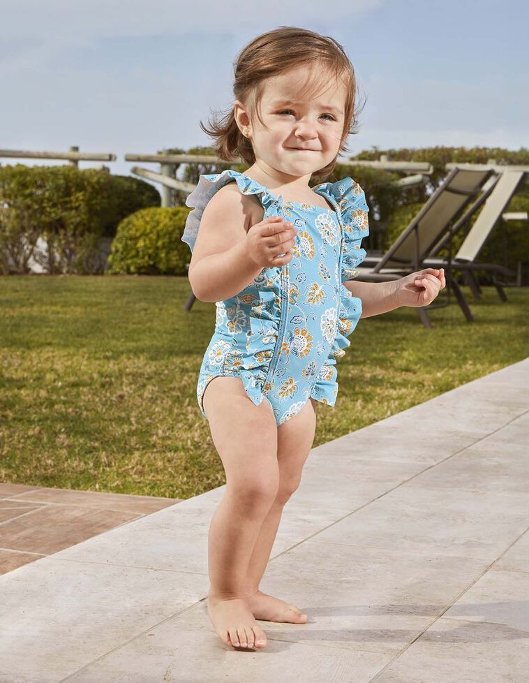 Sterntaler Badehose Corale - Maillot De Bain Bébé Fille Avec Imprimé Corail Et Volants