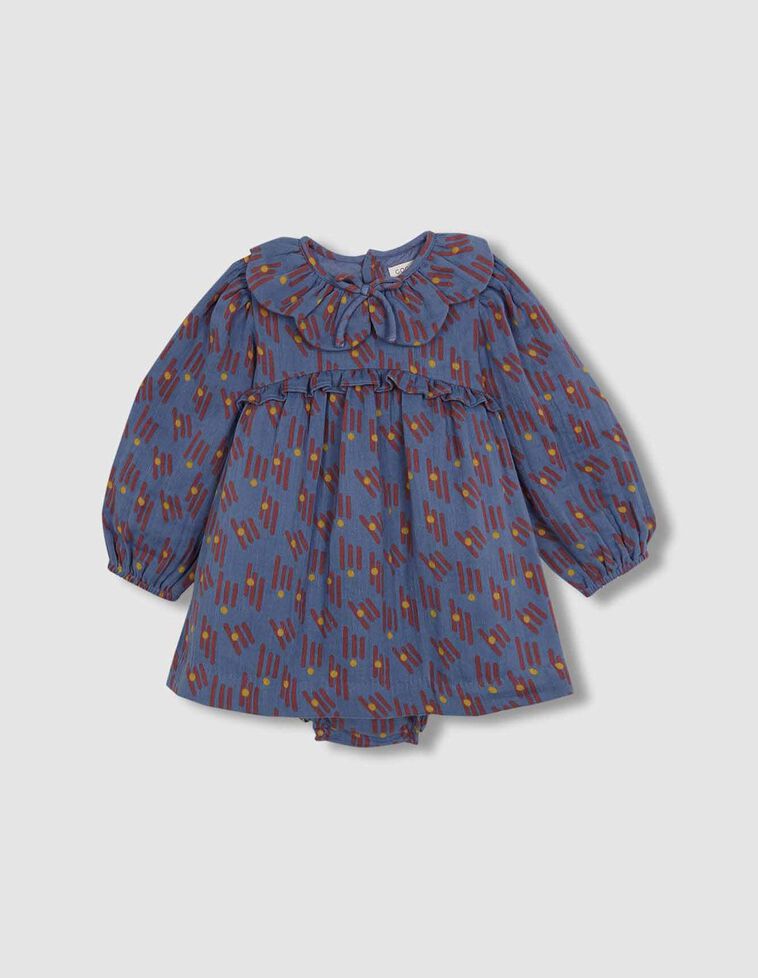 Robe bleu clair à imprimé géométrique