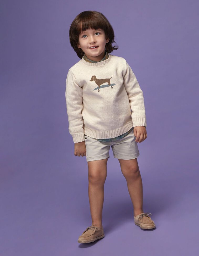 Pull avec intarsia pierre