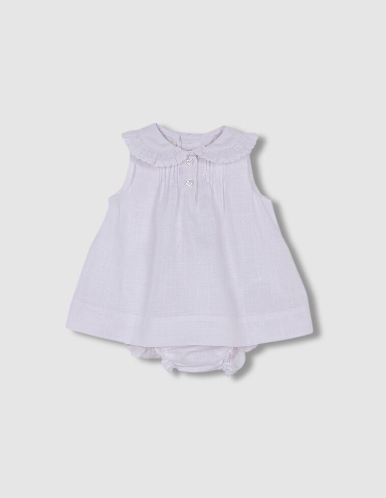 Vestido com gola grande branca 