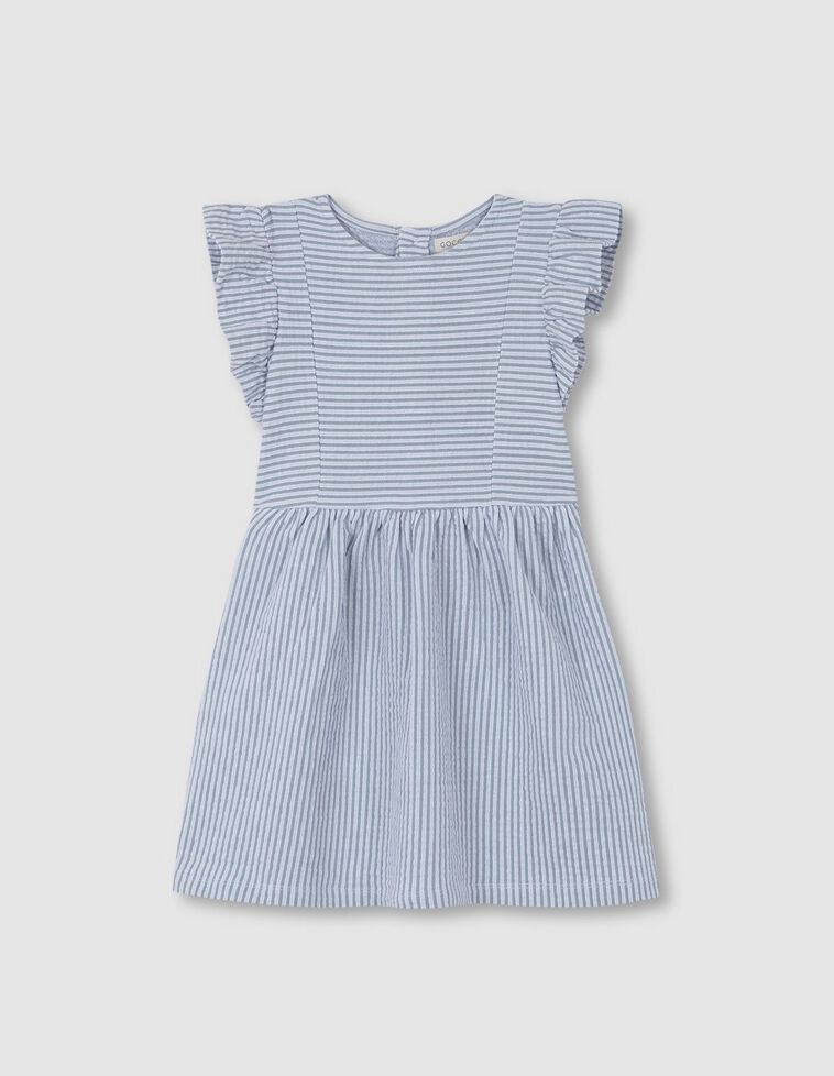 Vestido de malha com padrão de riscas  azul
