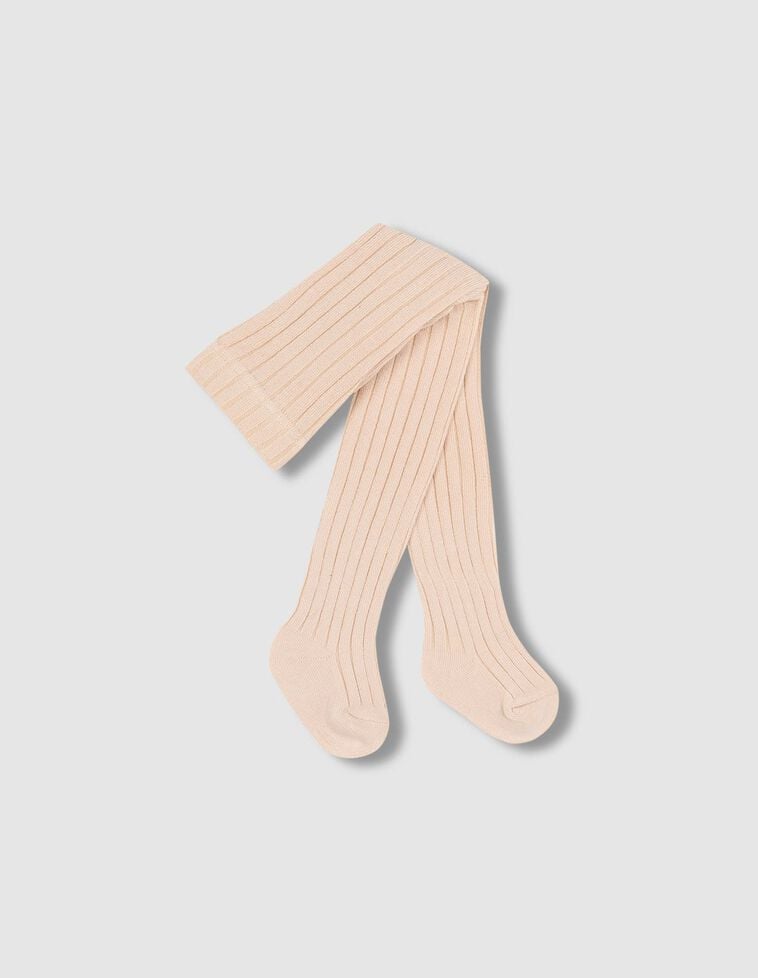 Collants côtelés marron clair