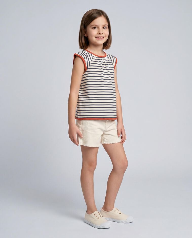T-shirt de riscas branco/a