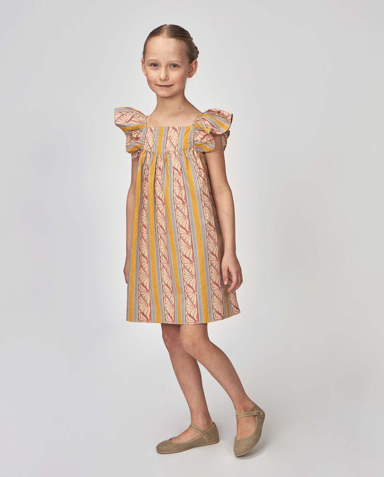 Vestido estampado &eacute;tnico rosa