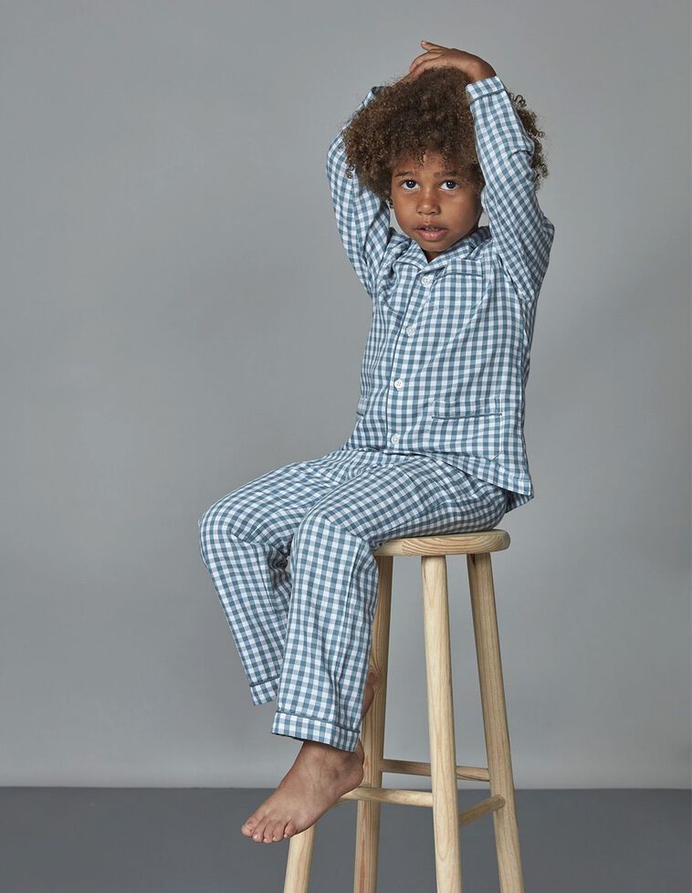 Pijama Xadrez Vichy  Petróleo Claro