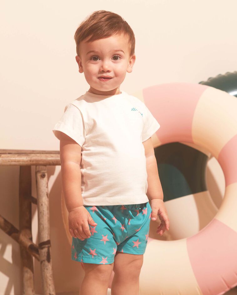 Maillot de bain &agrave; &eacute;toiles bleu-vert