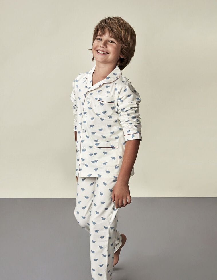 Pyjama Imprim&eacute; Petits Moutons Blanc Cass&eacute;