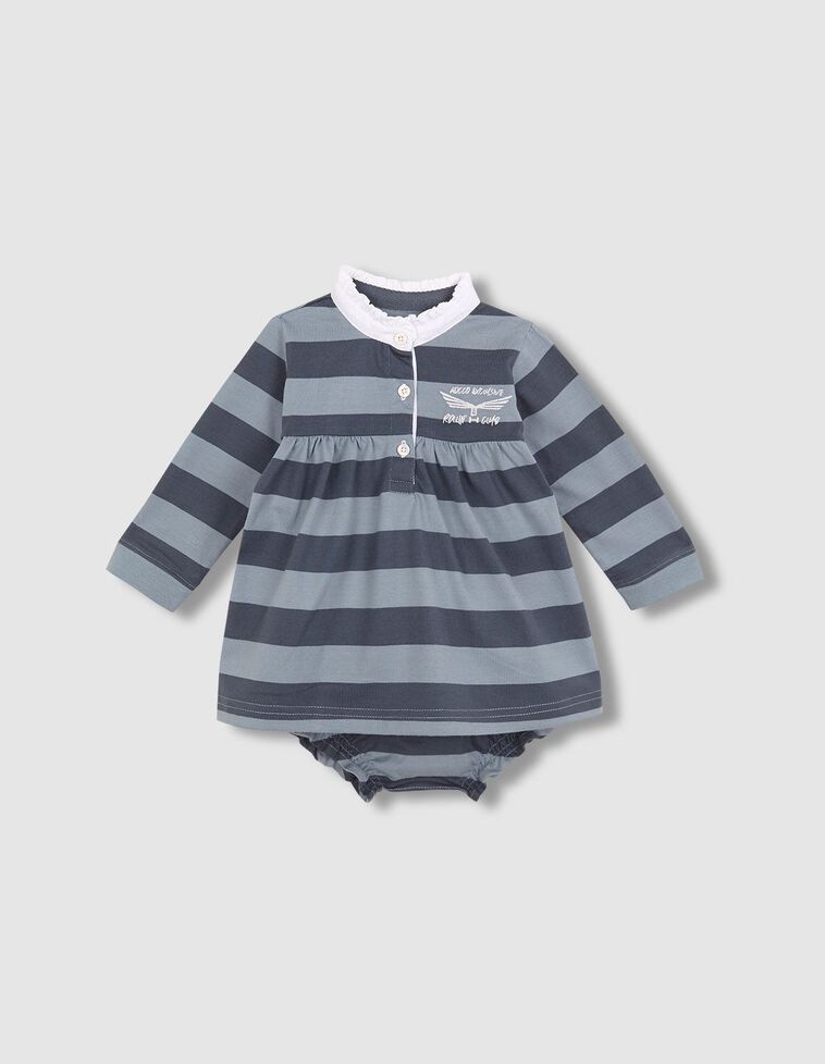 Robe polo brodée vert pétrole