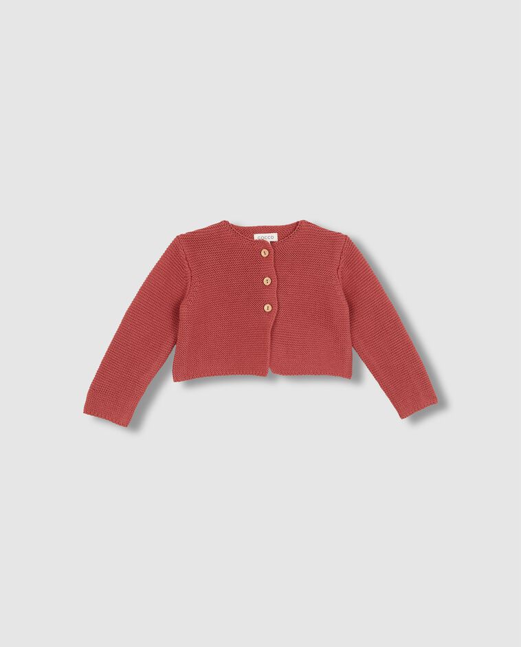 Cardigan en maille manches longues rose