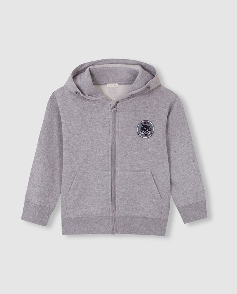 Sweatshirt cinzenta com fecho menino