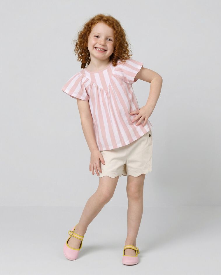 T-shirt &agrave; rayures rose