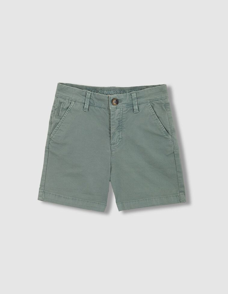Grüne Twill-Chino-Shorts