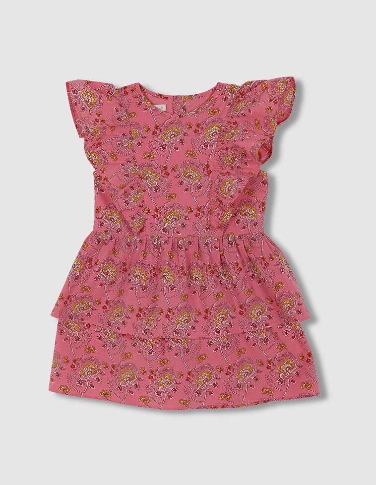 Robe imprimée indienne rose
