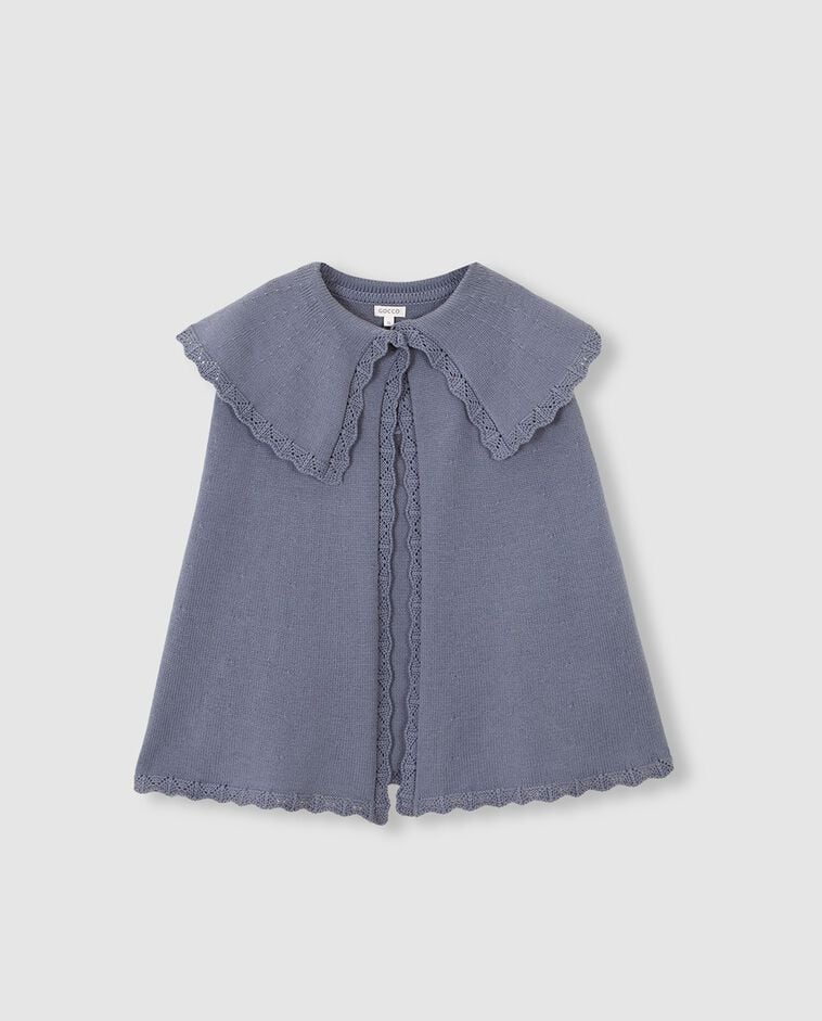 Mantella blu in maglia bambina