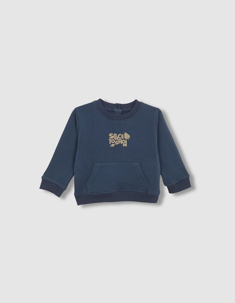 Sweat-shirt imprimé espace vert pétrole