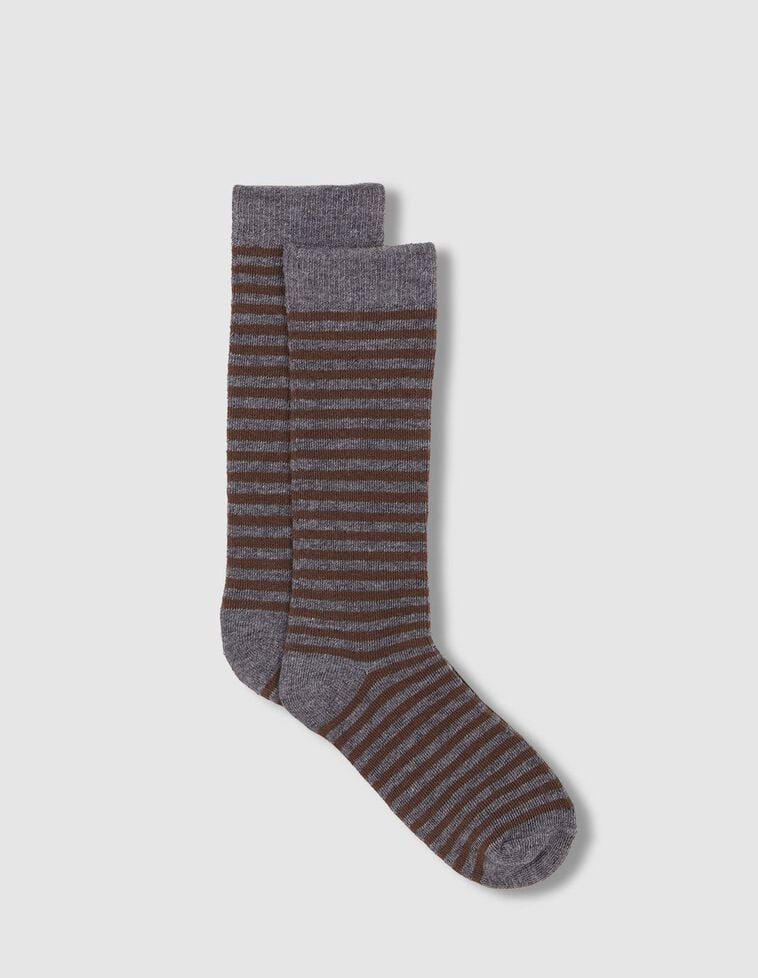 Chaussettes rayées marron