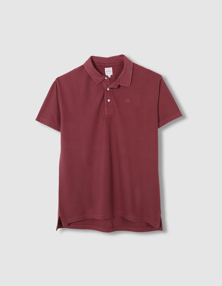 Polo a manica corta color melanzana