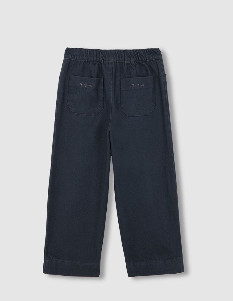 Pantalon long à rayures multicolores bleu clair