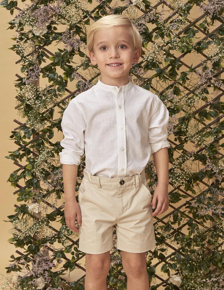 Short en sergé marron