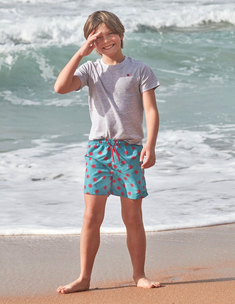 Maillot de bain imprimé soleil bleu clair