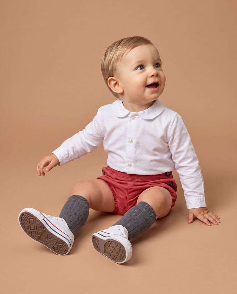 Camisa oxford branca beb&eacute;