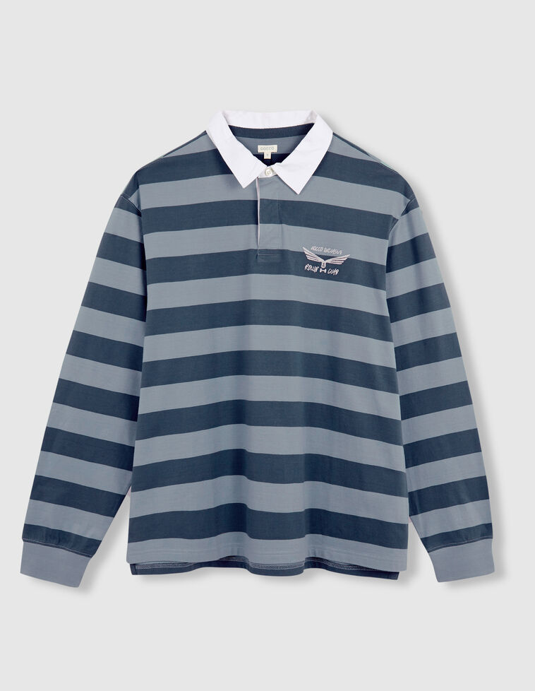 Polo rayé pour papa avec imprimé vert