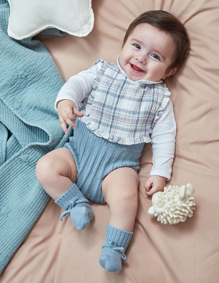 Bloomer court en tricot bleu