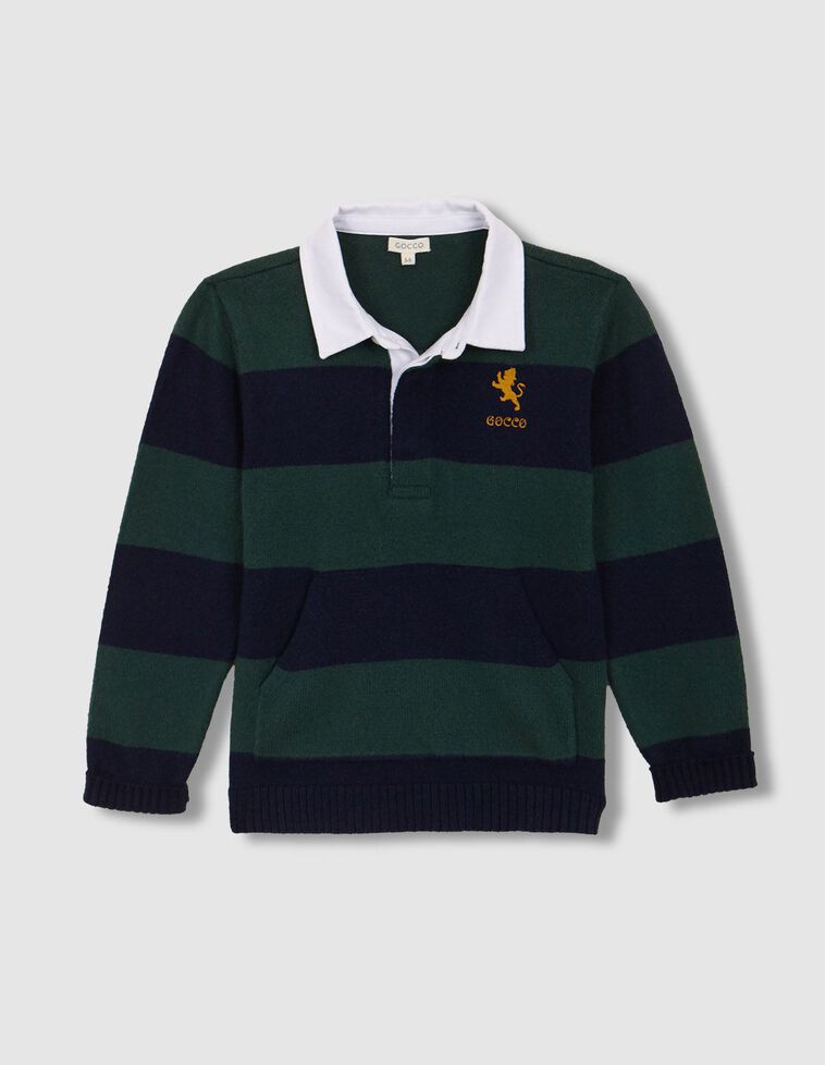 Maglione polo a righe blu